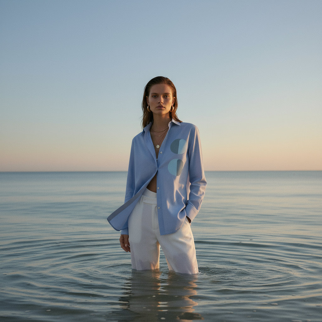 PRE-ORDER: 'Blue Collar' certified organic (relaxed) shirt – oxford blue (women) by Oldest Daughter