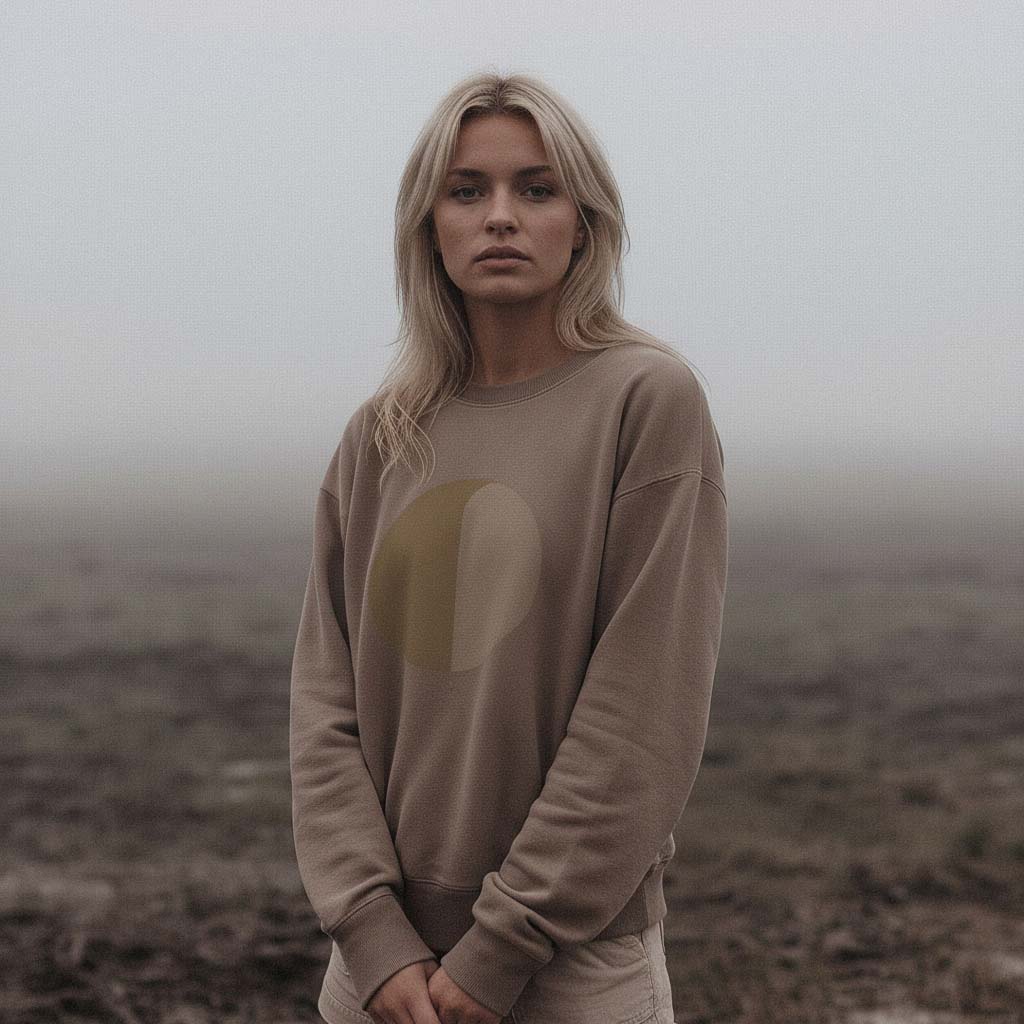 'Grounding' certified organic (relaxed) jumper – mutted brown (women) by Oldest Daughter