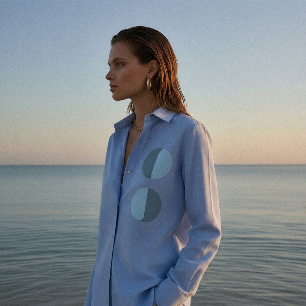 PRE-ORDER: 'Blue Collar' certified organic (relaxed) shirt – oxford blue (women) by Oldest Daughter