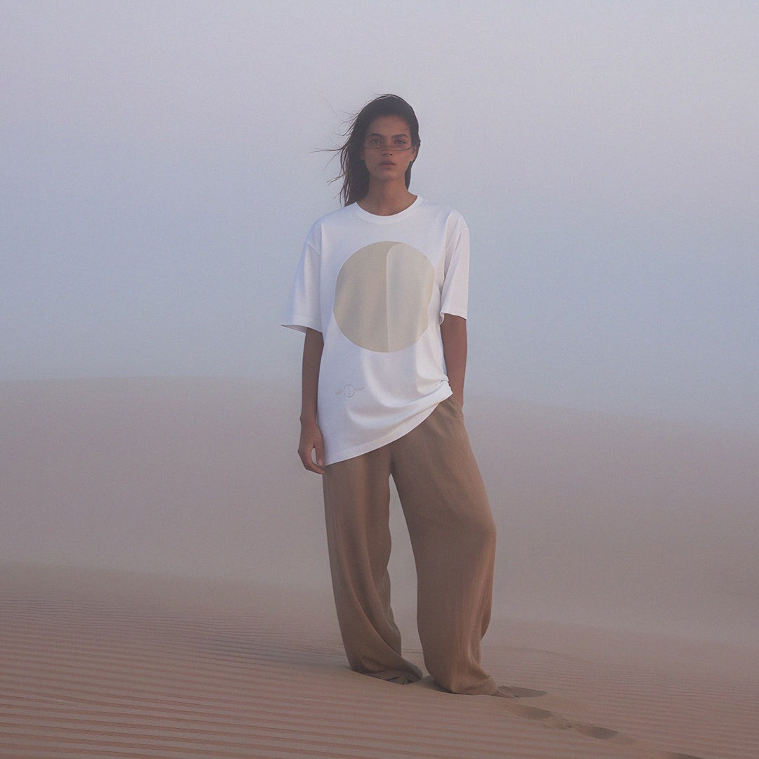 'Nothing is Black & White' certified organic (oversized) tee – white (women) by Oldest Daughter