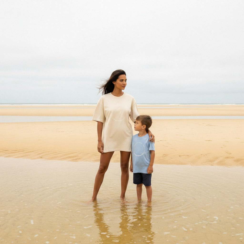 LIMITED EDITION (Pre-Order): 'Next Gen' certified organic (basic) tee – milky blue (kids) by Oldest Daughter