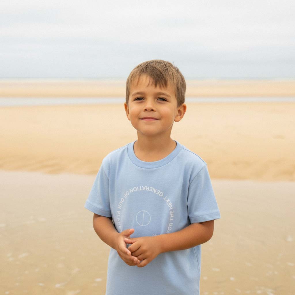 LIMITED EDITION (Pre-Order): 'Next Gen' certified organic (basic) tee – milky blue (kids) by Oldest Daughter