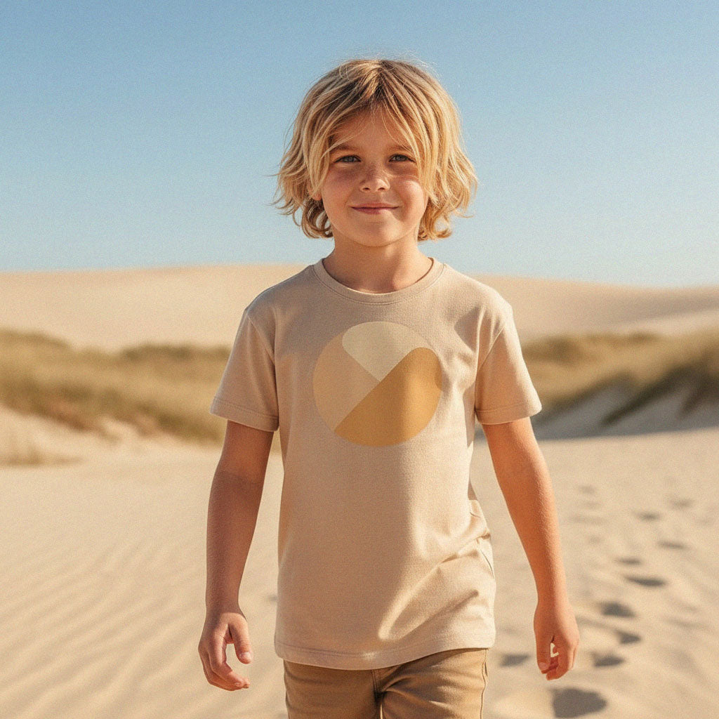 'Life's a Beach' organic tee – wet sand (kids unisex) by Youngest Daughter
