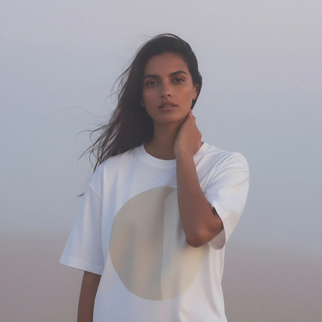 'Nothing is Black & White' certified organic (oversized) tee – white (women) by Oldest Daughter