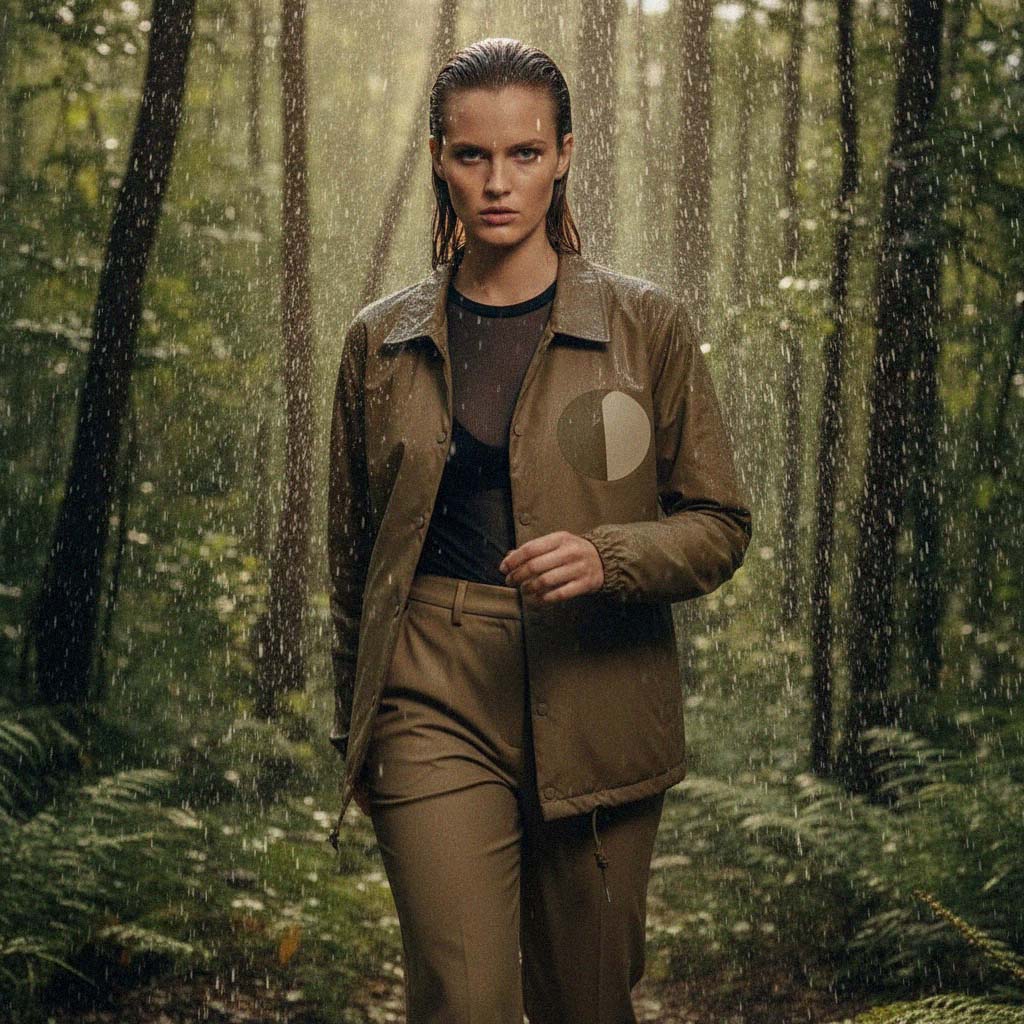 LIMITED RELEASE (Pre-order): 'Sun Shower' certified 100% recycled polyester jacket (women) - khaki by Oldest Daughter