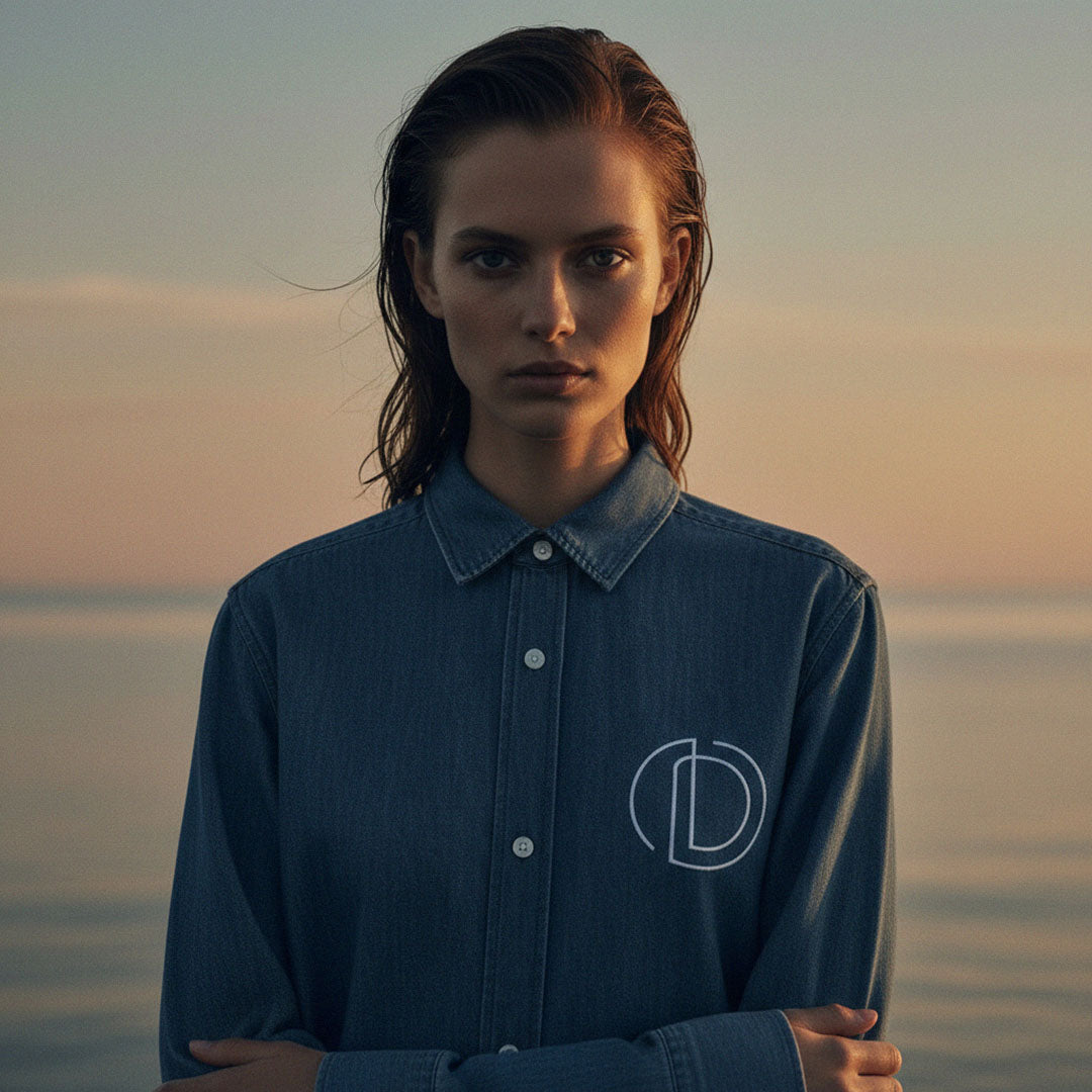LIMITED EDITION (Pre-Sale): 'Double OD' certified organic (relaxed) shirt – denim blue (women) by Oldest Daughter