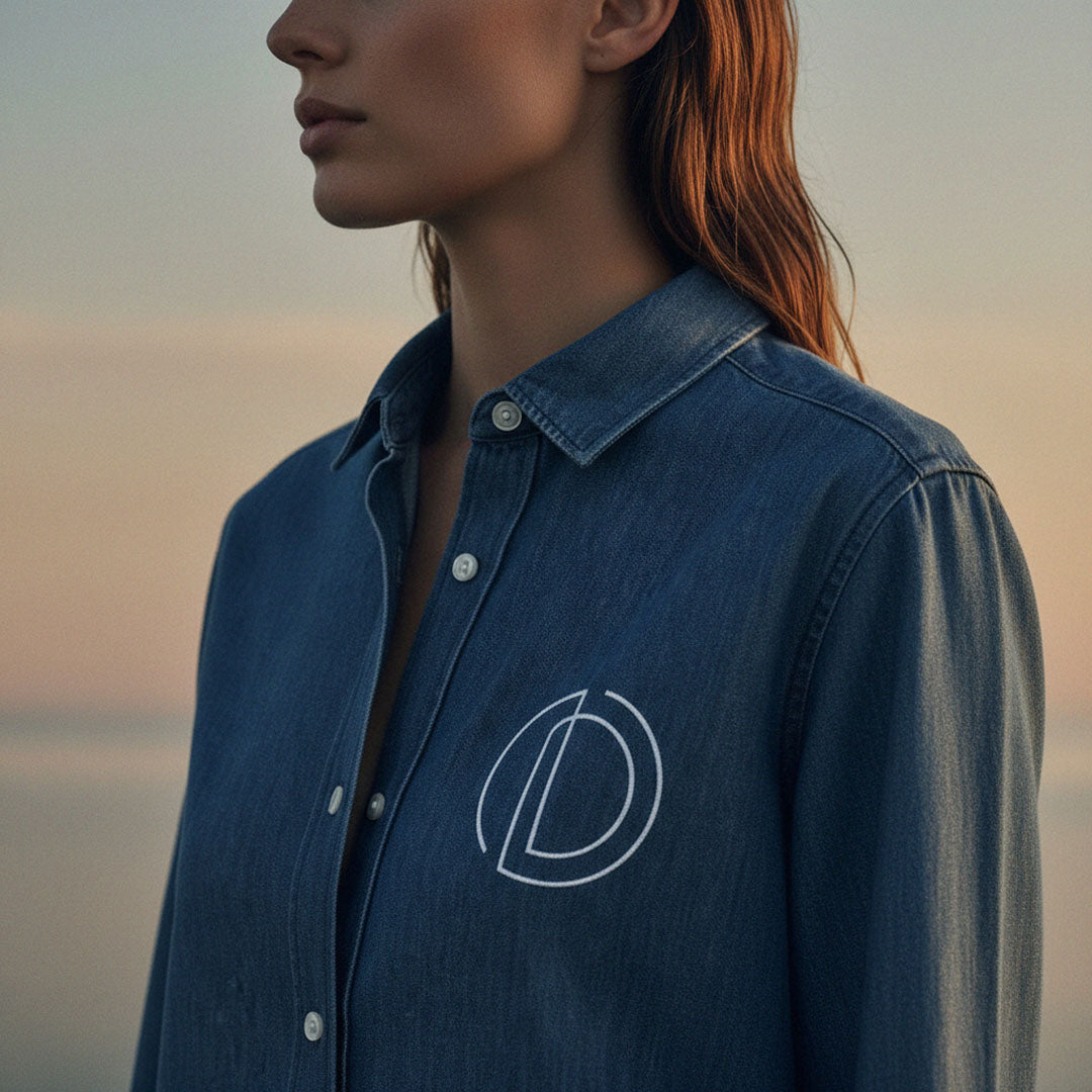 LIMITED EDITION (Pre-Sale): 'Double OD' certified organic (relaxed) shirt – denim blue (women) by Oldest Daughter