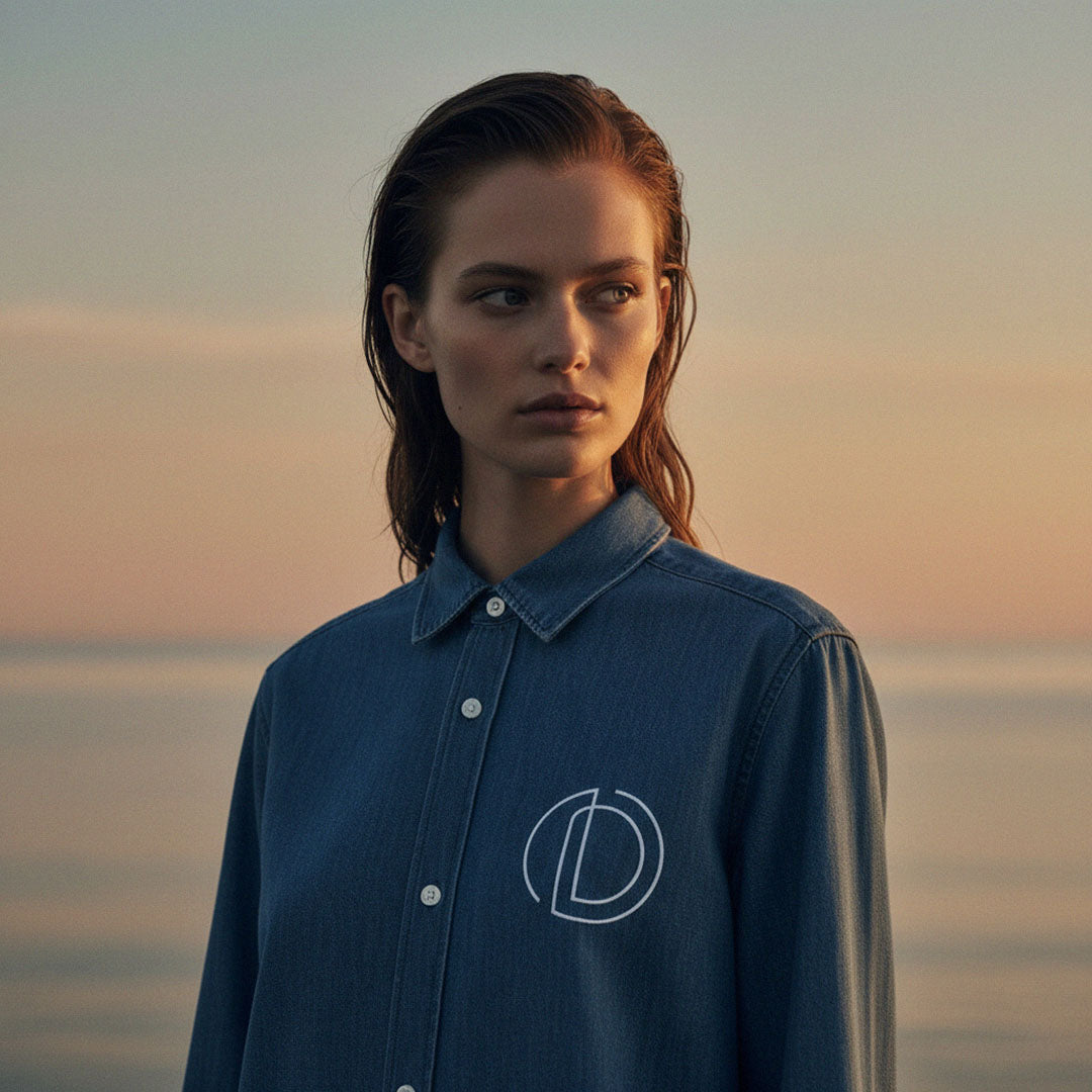 LIMITED EDITION (Pre-Sale): 'Double OD' certified organic (relaxed) shirt – denim blue (women) by Oldest Daughter