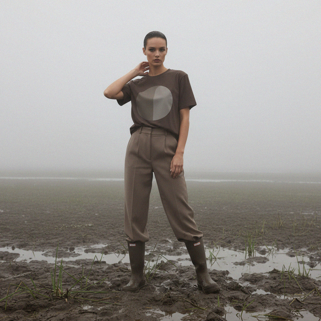 'Home Sweet' certified organic (basic) tee – chocolate brown (women) by Oldest Daughter