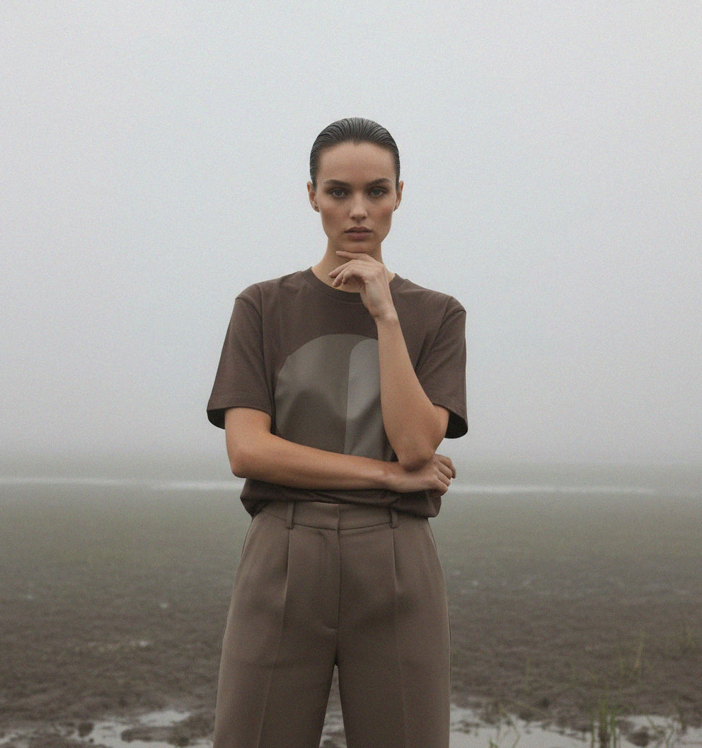 'Home Sweet' certified organic (basic) tee – chocolate brown (women) by Oldest Daughter