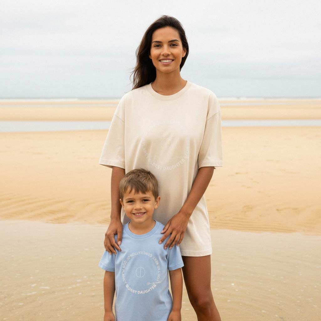 LIMITED EDITION (Pre-Order): 'Next Gen' certified organic (basic) tee – milky blue (kids) by Oldest Daughter