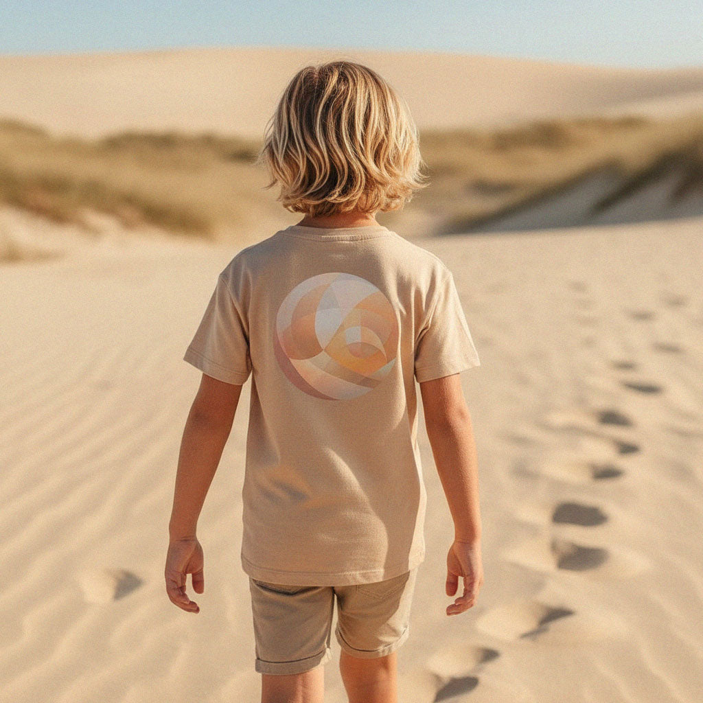 'Life's a Beach' organic tee – wet sand (kids unisex) by Youngest Daughter