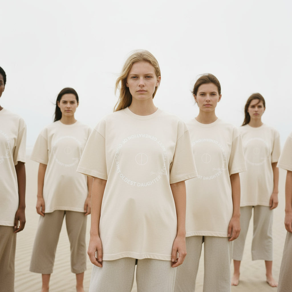 LIMITED EDITION (Pre-Order): 'Next Gen' certified organic (oversized) tee – natural (unisex) by Oldest Daughter