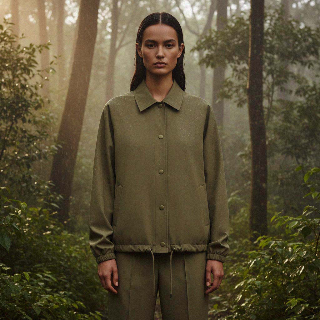 LIMITED RELEASE (Pre-order): 'Sun Shower' certified 100% recycled polyester jacket (women) - khaki by Oldest Daughter