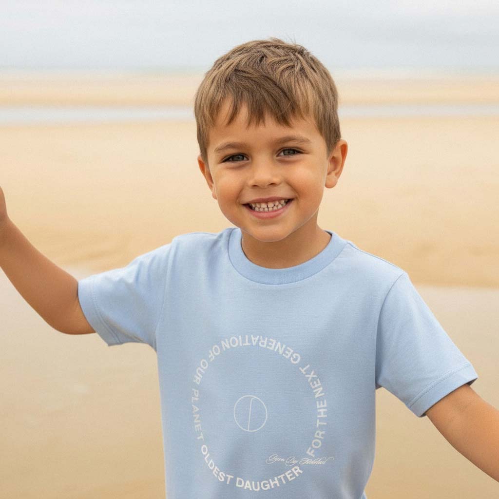 LIMITED EDITION (Pre-Order): 'Next Gen' certified organic (basic) tee – milky blue (kids) by Oldest Daughter