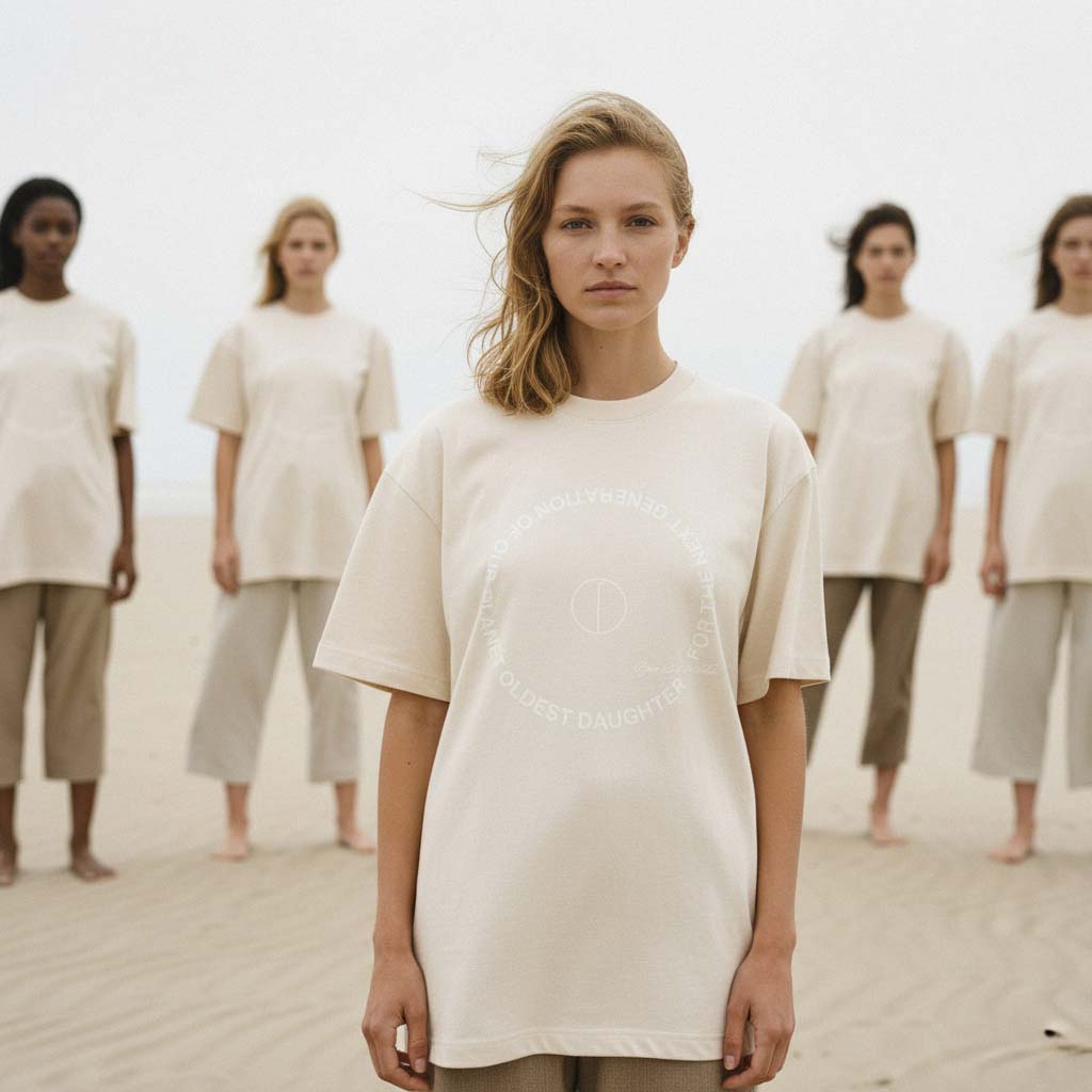 LIMITED EDITION (Pre-Order): 'Next Gen' certified organic (oversized) tee – natural (unisex) by Oldest Daughter