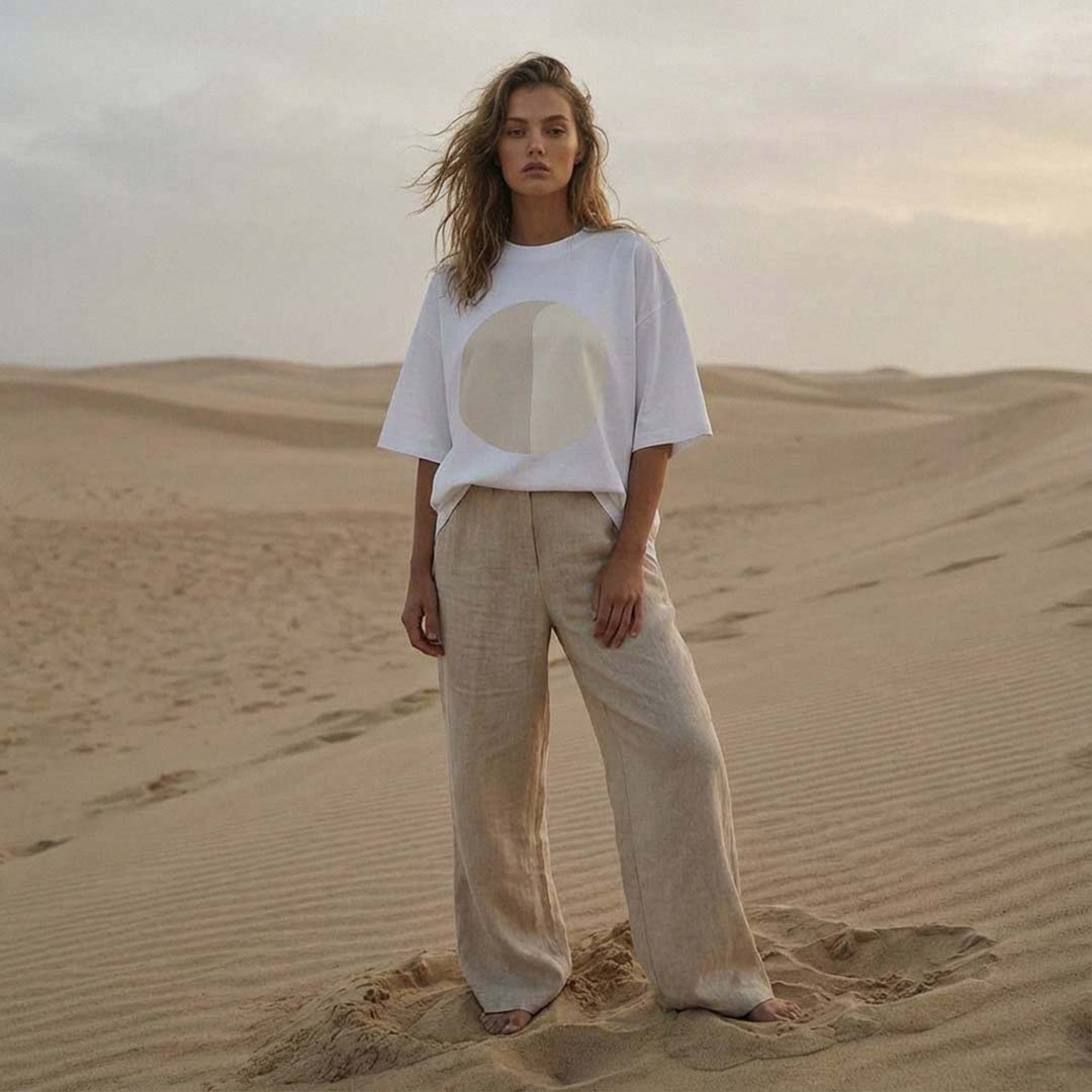 'Nothing is Black & White' certified organic (extra-oversized) boyfriend tee – white (unisex) by Oldest Daughter