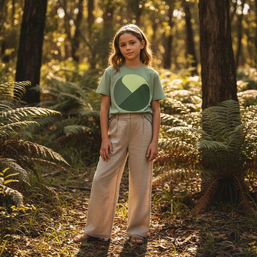 'Call of the Forest' organic tee – earth green (kids unisex) by Youngest Daughter