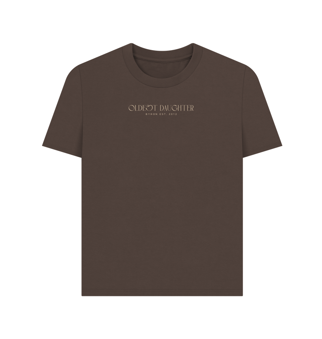 Chocolate 'Grounding' Organic Basic Tee by Oldest Daughter