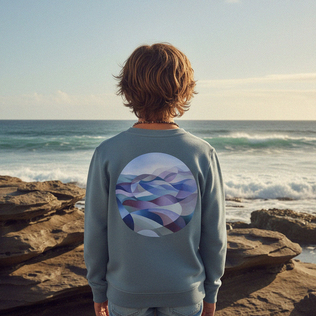 'Stormy Skies' certified organic jumper –  storm blue (kids unisex) by Youngest Daughter
