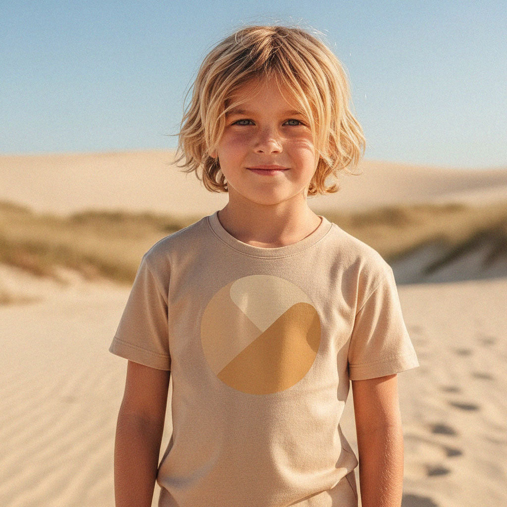 'Life's a Beach' organic tee – wet sand (kids unisex) by Youngest Daughter