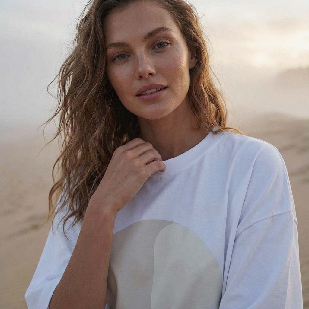 'Nothing is Black & White' certified organic (extra-oversized) boyfriend tee – white (unisex) by Oldest Daughter