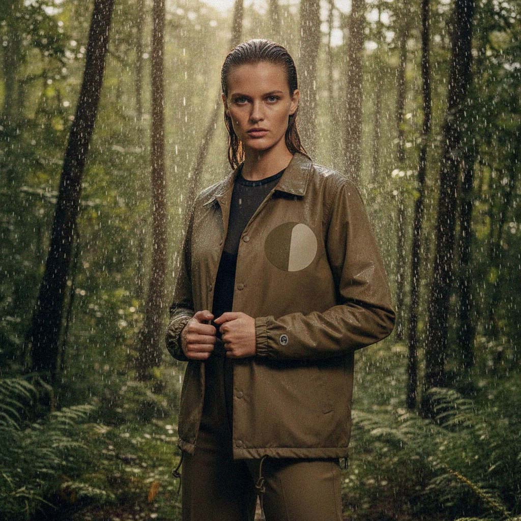 LIMITED RELEASE (Pre-order): 'Sun Shower' certified 100% recycled polyester jacket (women) - khaki by Oldest Daughter
