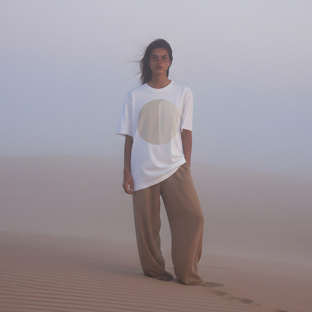 'Nothing is Black & White' certified organic (oversized) tee – white (women) by Oldest Daughter