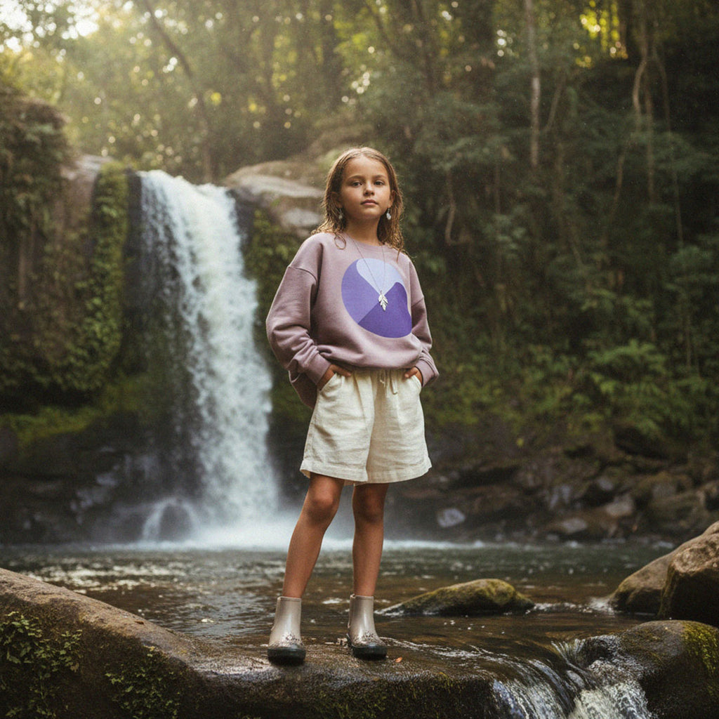 'Dusk till Dawn' certified organic jumper – mauve (kids unisex) by Youngest Daughter