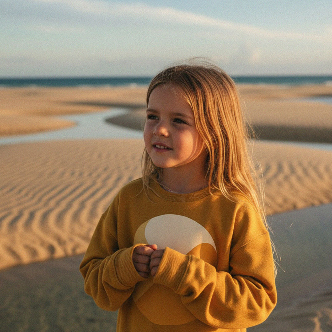 'Create Your Own Sunshine' certified organic jumper – sun yellow (kids unisex) by Youngest Daughter