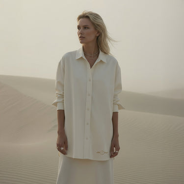 PRE-ORDER: 'Weekend Work' certified organic workers shirt – natural (unisex) by Oldest Daughter