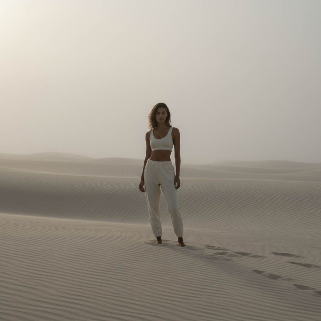 'Rocky' certified organic (relaxed) joggers pants – oat (women) by Oldest Daughter