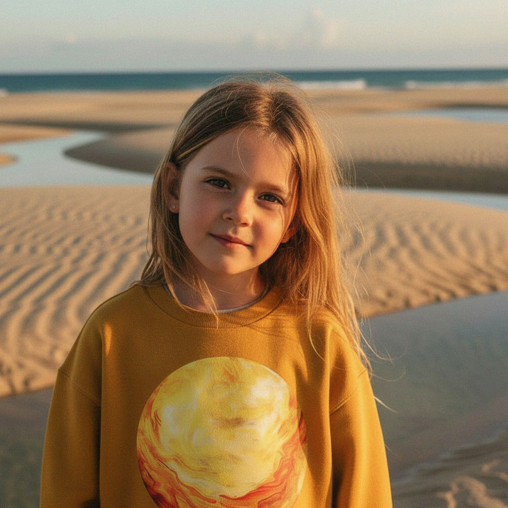 'Create Your Own Sunshine' certified organic jumper – sun yellow (kids unisex) by Youngest Daughter
