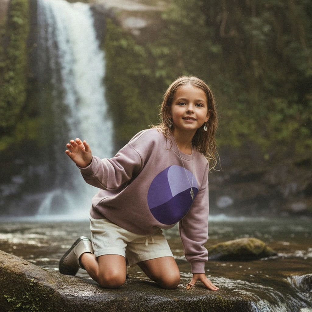 'Dusk till Dawn' certified organic jumper – mauve (kids unisex) by Youngest Daughter