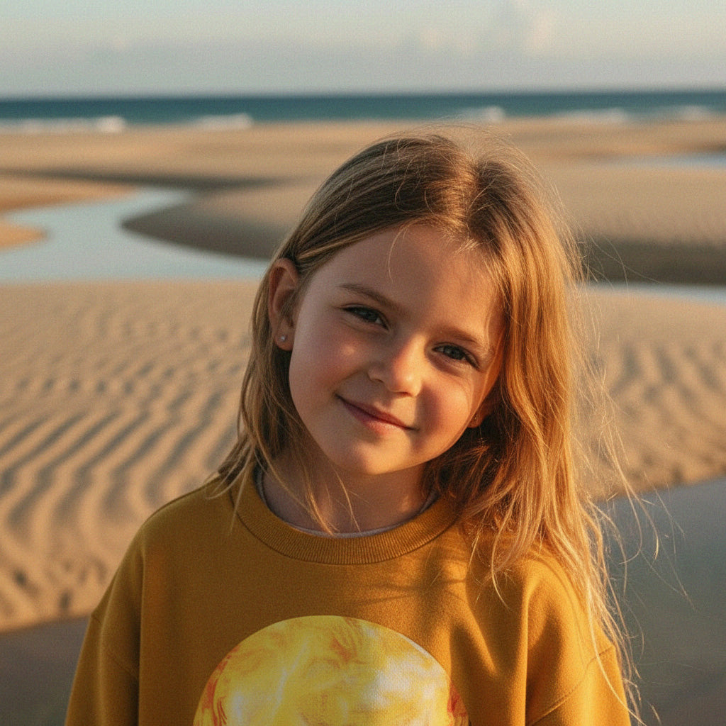 'Create Your Own Sunshine' certified organic jumper – sun yellow (kids unisex) by Youngest Daughter
