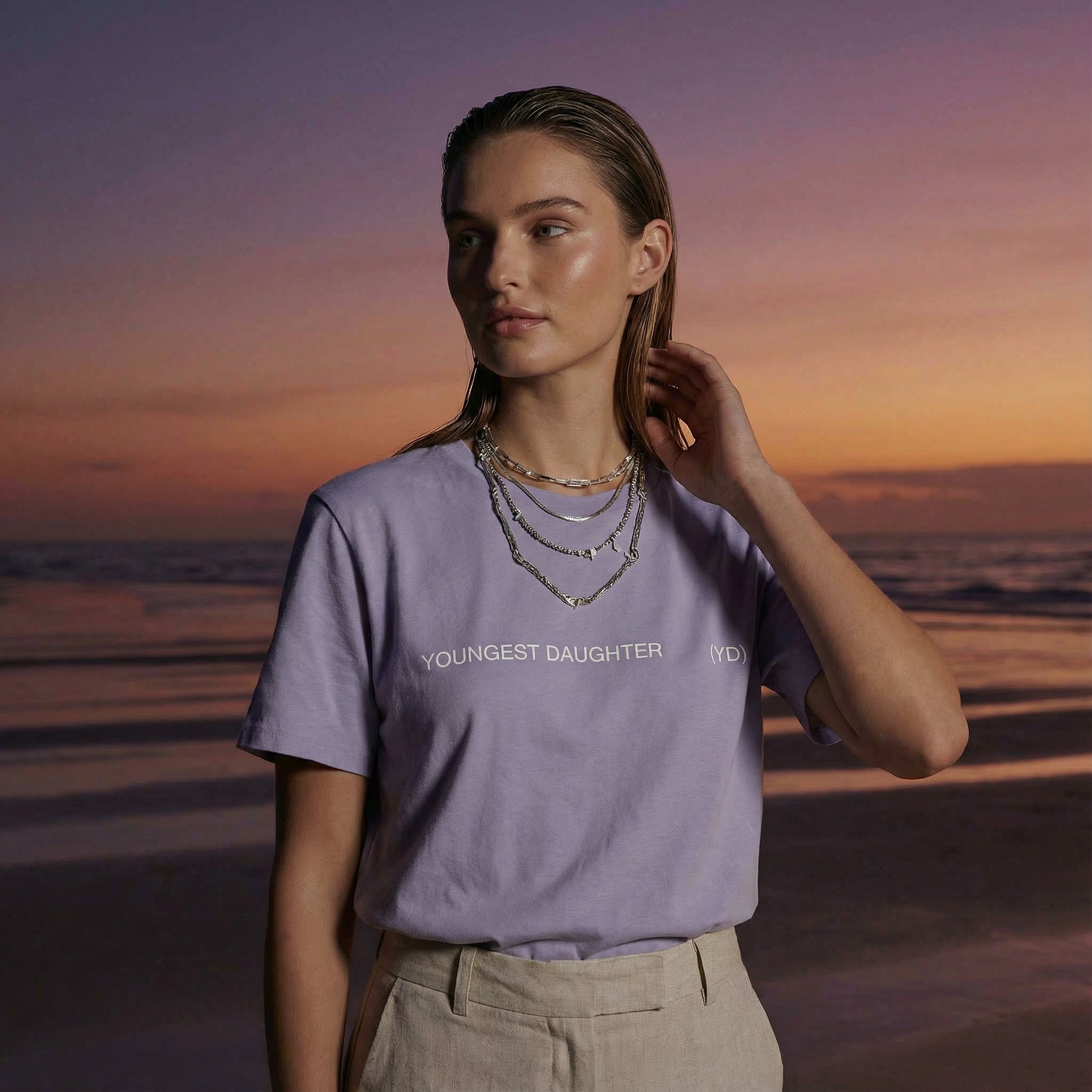 '[YD]' certified organic (basic) tee – lavender (unisex) by Youngest Daughter