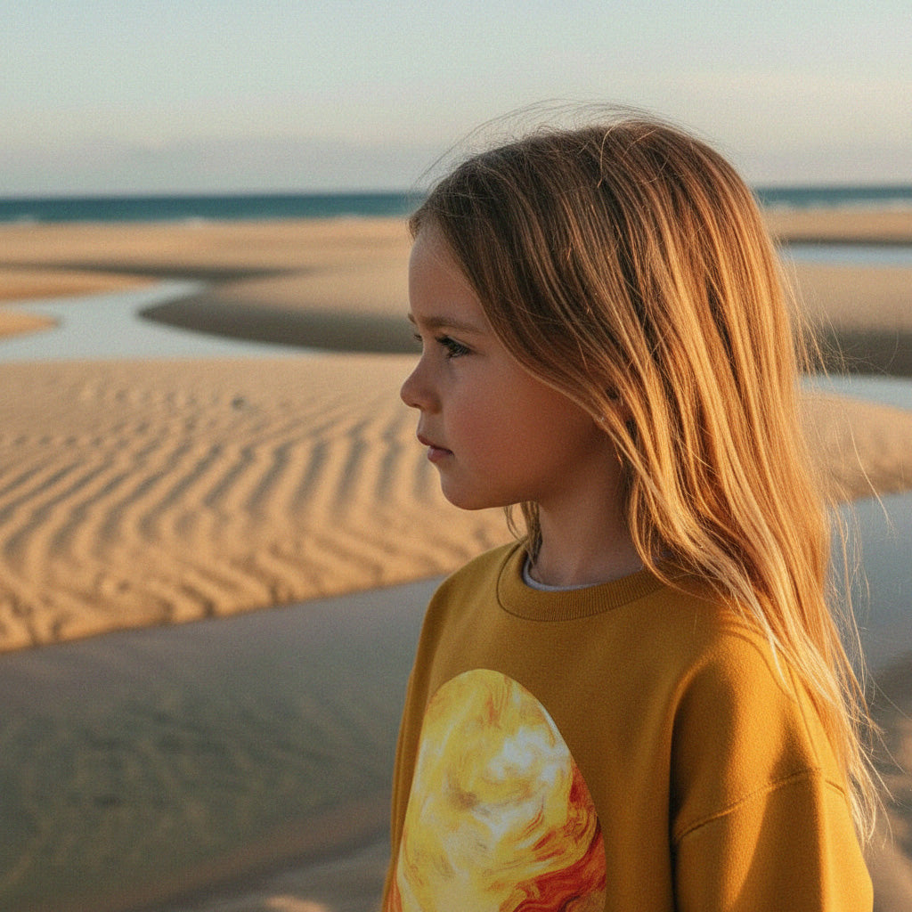 'Create Your Own Sunshine' certified organic jumper – sun yellow (kids unisex) by Youngest Daughter
