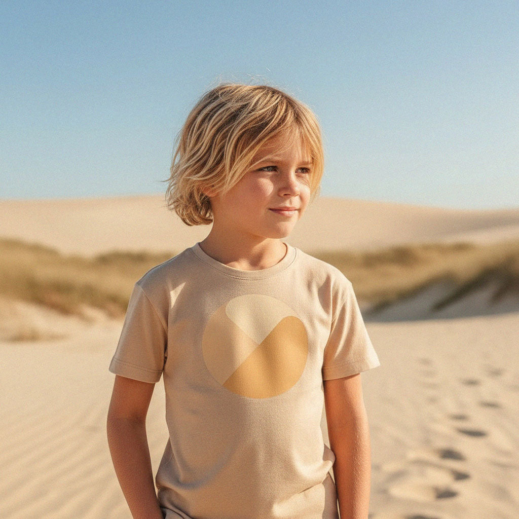 'Life's a Beach' organic tee – wet sand (kids unisex) by Youngest Daughter