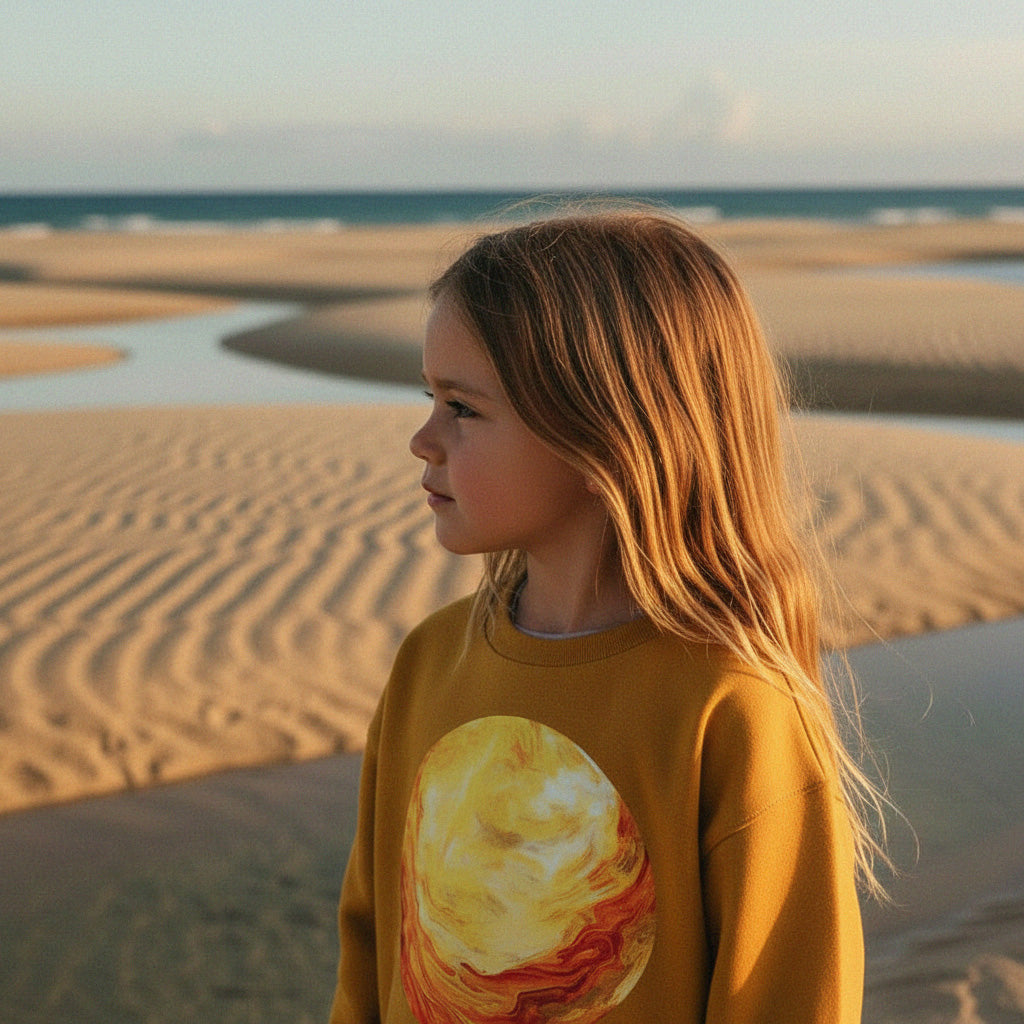 'Create Your Own Sunshine' certified organic jumper – sun yellow (kids unisex) by Youngest Daughter