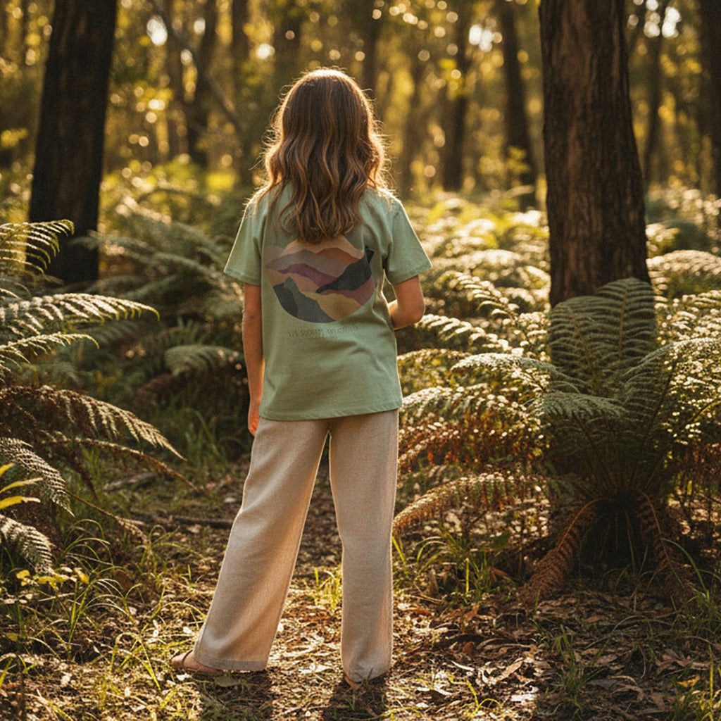 'Call of the Forest' organic tee – earth green (kids unisex) by Youngest Daughter