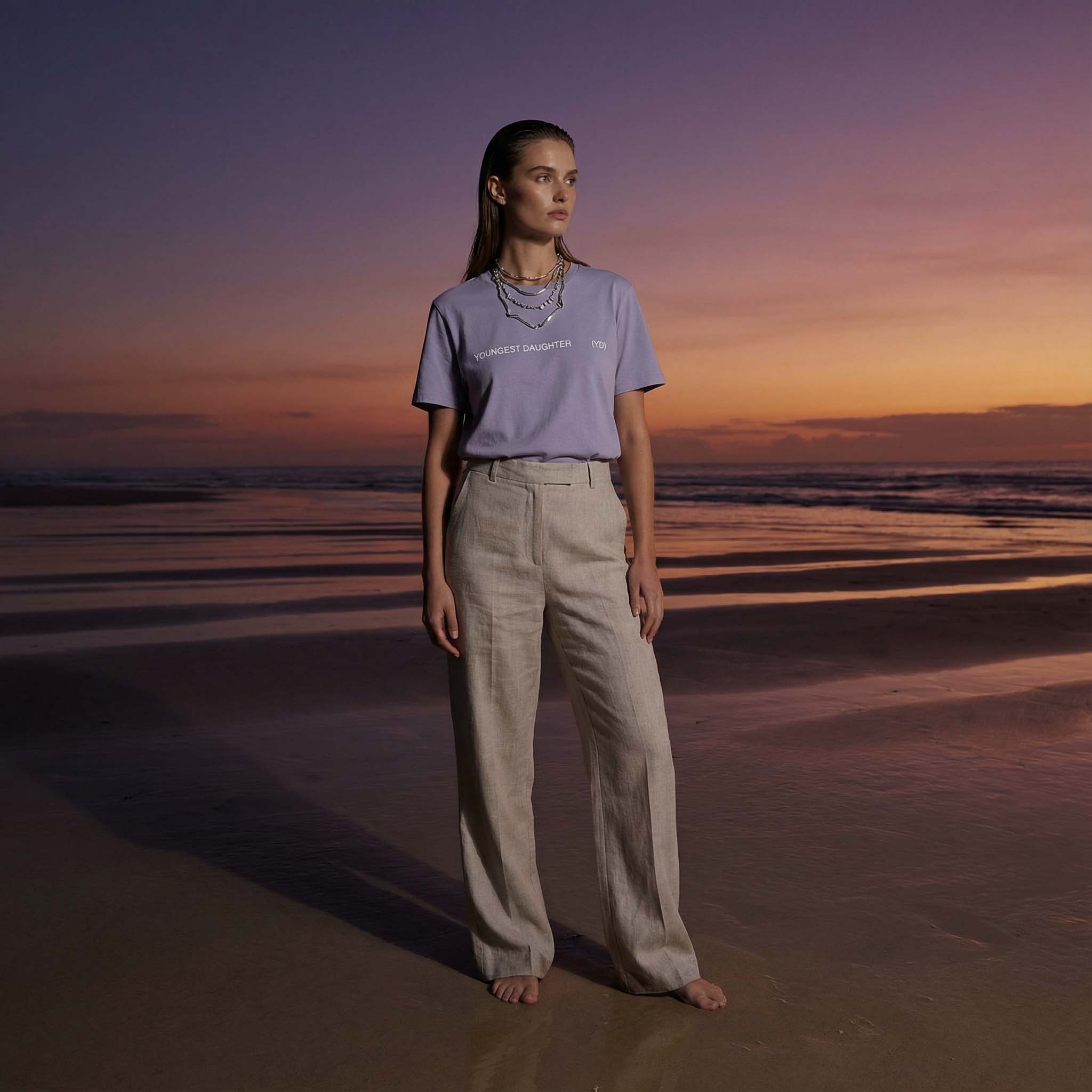 '[YD]' certified organic (basic) tee – lavender (unisex) by Youngest Daughter