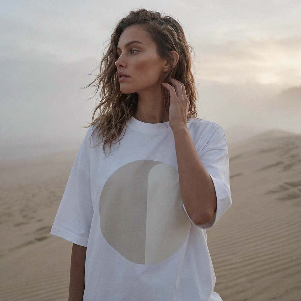 'Nothing is Black & White' certified organic (extra-oversized) boyfriend tee – white (unisex) by Oldest Daughter