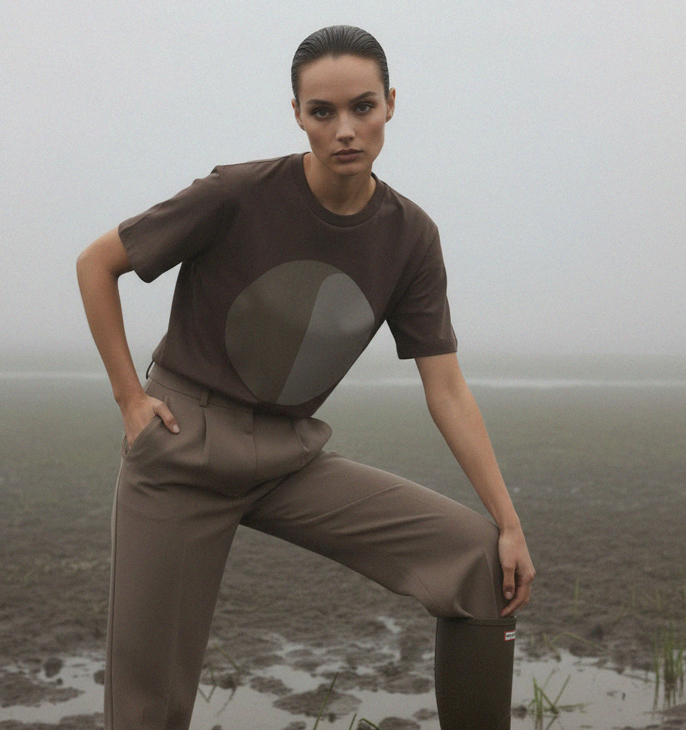 'Home Sweet' certified organic (basic) tee – chocolate brown (women) by Oldest Daughter