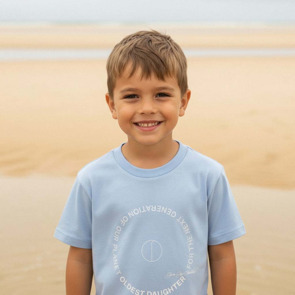LIMITED EDITION (Pre-Order): 'Next Gen' certified organic (basic) tee – milky blue (kids) by Oldest Daughter