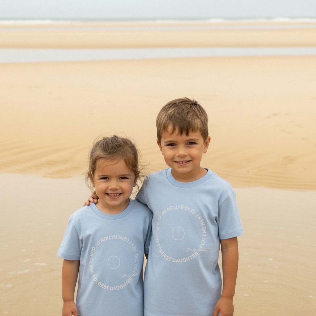 LIMITED EDITION (Pre-Order): 'Next Gen' certified organic (basic) tee – milky blue (kids) by Oldest Daughter