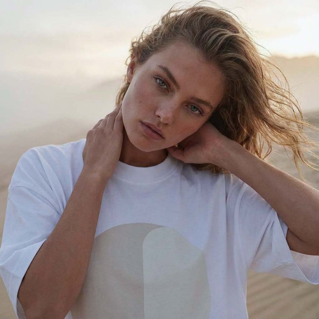 'Nothing is Black & White' certified organic (extra-oversized) boyfriend tee – white (unisex) by Oldest Daughter