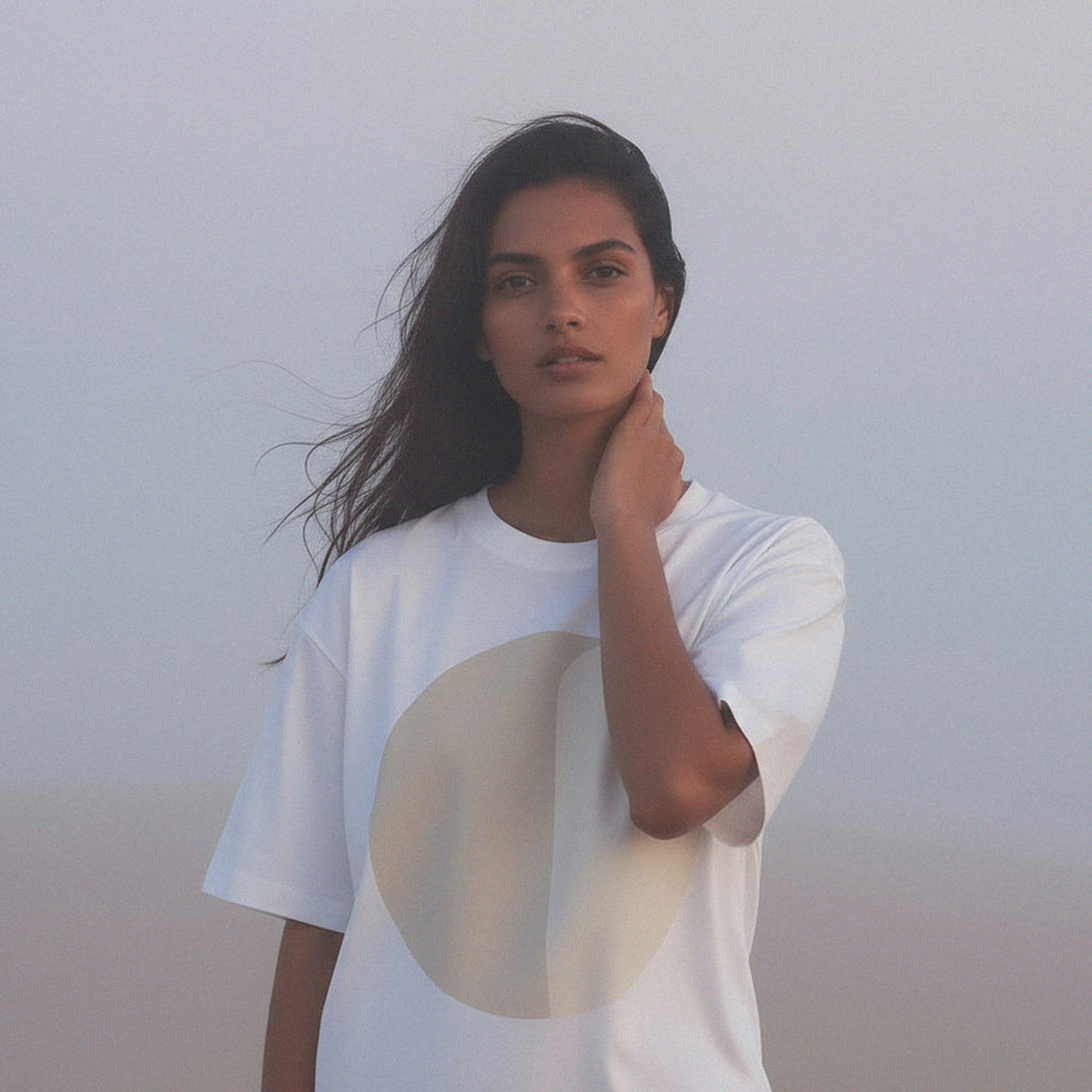 'Nothing is Black & White' certified organic (oversized) tee – white (women) by Oldest Daughter