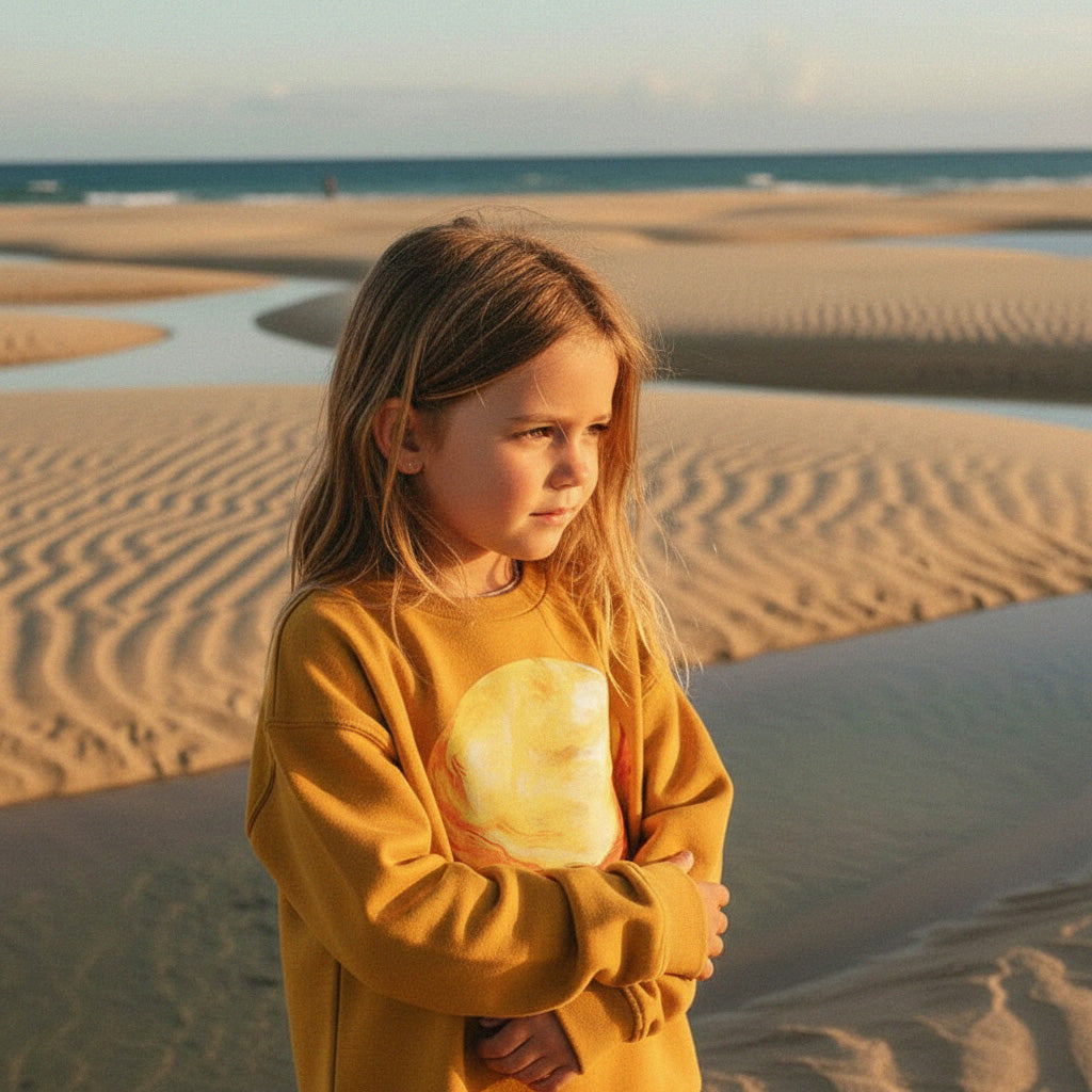 'Create Your Own Sunshine' certified organic jumper – sun yellow (kids unisex) by Youngest Daughter