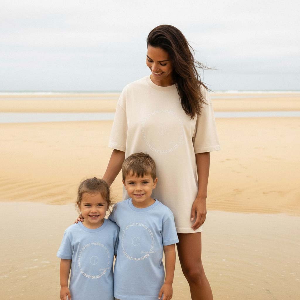 LIMITED EDITION (Pre-Order): 'Next Gen' certified organic (basic) tee – milky blue (kids) by Oldest Daughter