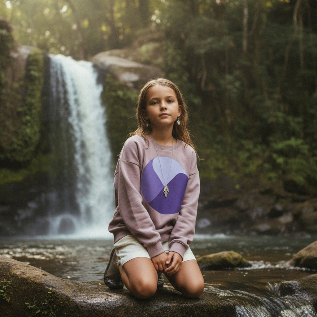 'Dusk till Dawn' certified organic jumper – mauve (kids unisex) by Youngest Daughter